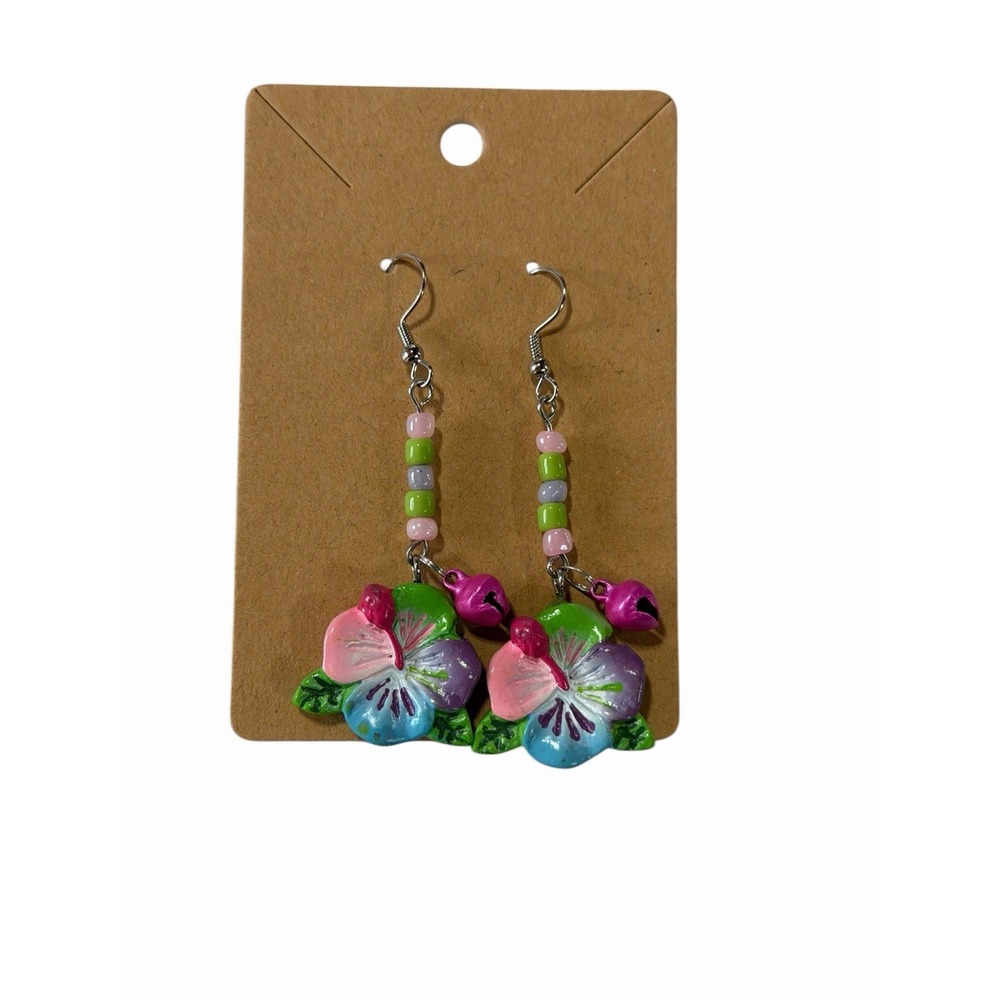 NEW Novelty Fashion EARRINGS beaded dangle hook flower